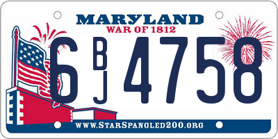 MD license plate 6BJ4758
