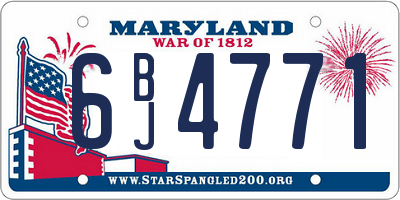 MD license plate 6BJ4771