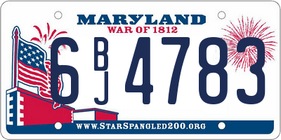 MD license plate 6BJ4783