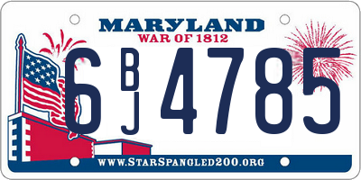 MD license plate 6BJ4785