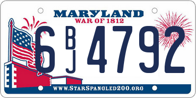 MD license plate 6BJ4792