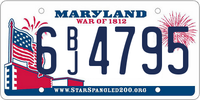 MD license plate 6BJ4795