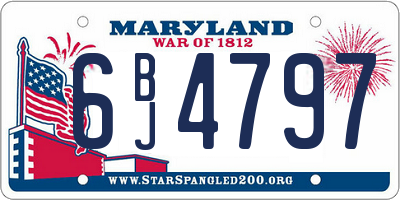 MD license plate 6BJ4797