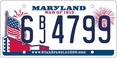MD license plate 6BJ4799
