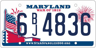MD license plate 6BJ4836