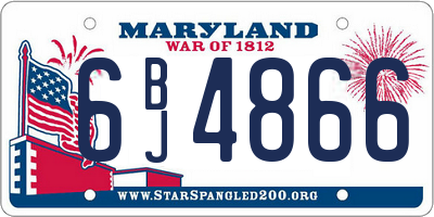 MD license plate 6BJ4866