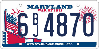 MD license plate 6BJ4870