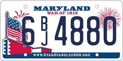 MD license plate 6BJ4880