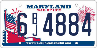 MD license plate 6BJ4884