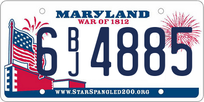 MD license plate 6BJ4885