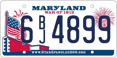 MD license plate 6BJ4899
