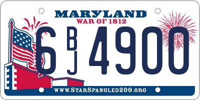 MD license plate 6BJ4900