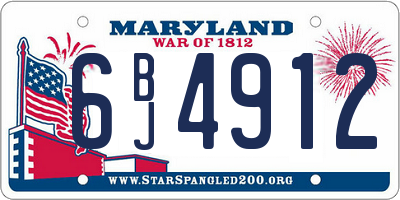 MD license plate 6BJ4912