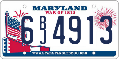 MD license plate 6BJ4913