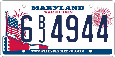 MD license plate 6BJ4944