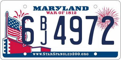 MD license plate 6BJ4972