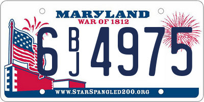 MD license plate 6BJ4975