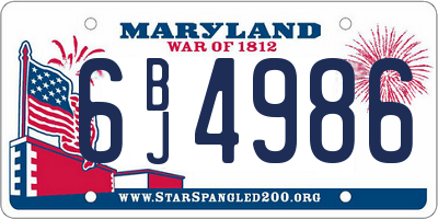 MD license plate 6BJ4986