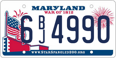 MD license plate 6BJ4990