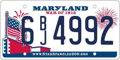 MD license plate 6BJ4992