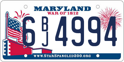 MD license plate 6BJ4994