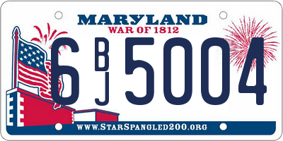 MD license plate 6BJ5004