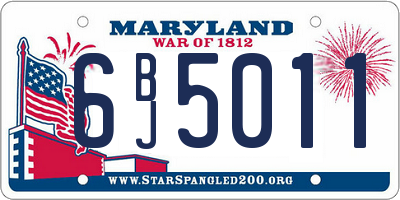 MD license plate 6BJ5011