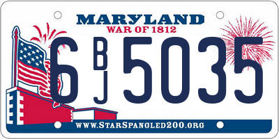 MD license plate 6BJ5035