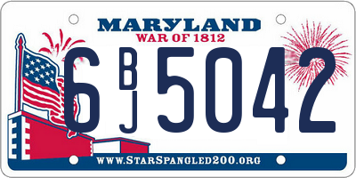 MD license plate 6BJ5042