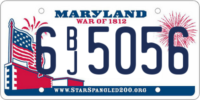 MD license plate 6BJ5056