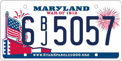 MD license plate 6BJ5057