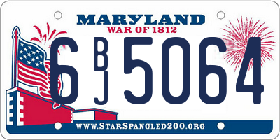MD license plate 6BJ5064