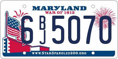 MD license plate 6BJ5070