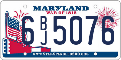 MD license plate 6BJ5076
