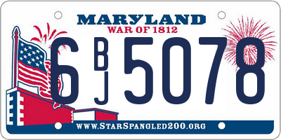 MD license plate 6BJ5078