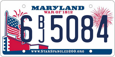 MD license plate 6BJ5084