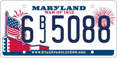 MD license plate 6BJ5088