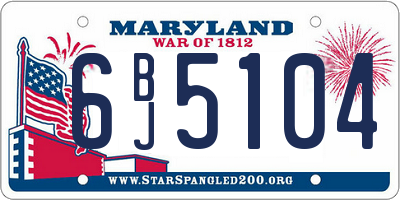 MD license plate 6BJ5104