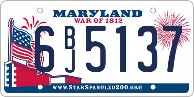 MD license plate 6BJ5137