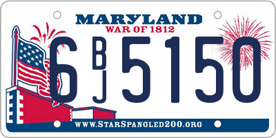 MD license plate 6BJ5150