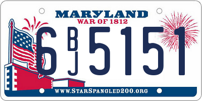 MD license plate 6BJ5151
