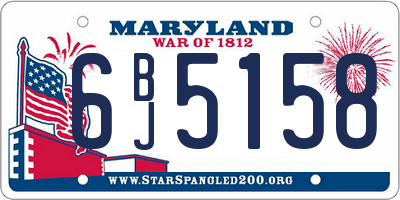 MD license plate 6BJ5158