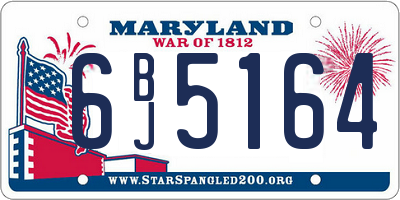 MD license plate 6BJ5164