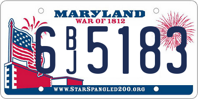 MD license plate 6BJ5183