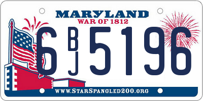 MD license plate 6BJ5196