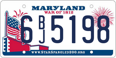 MD license plate 6BJ5198