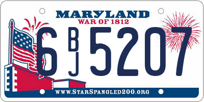 MD license plate 6BJ5207