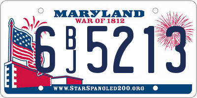 MD license plate 6BJ5213