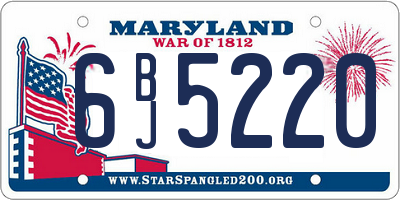 MD license plate 6BJ5220