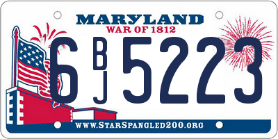 MD license plate 6BJ5223